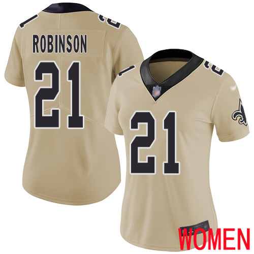 New Orleans Saints Limited Gold Women Patrick Robinson Jersey NFL Football #21 Inverted Legend Jersey